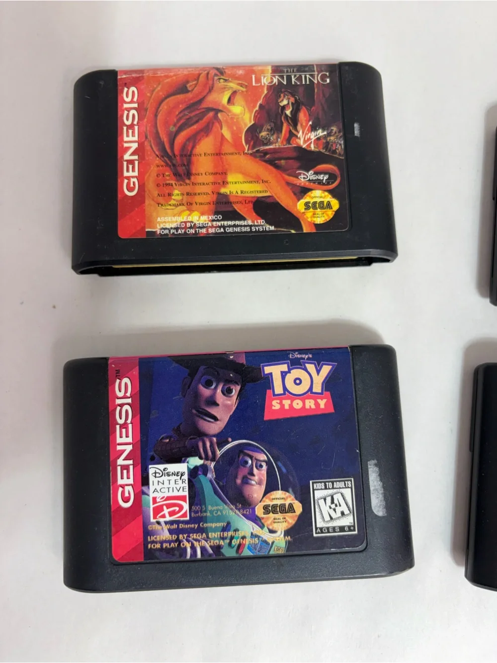 Lot Of 4 Sega Genesis Kids Games Lion King, Toy Story, Little Mermaid, Monsters